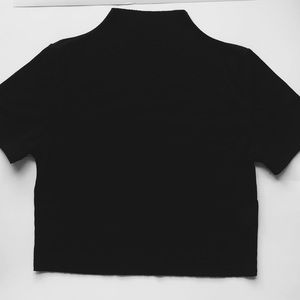 Black high neck crop top